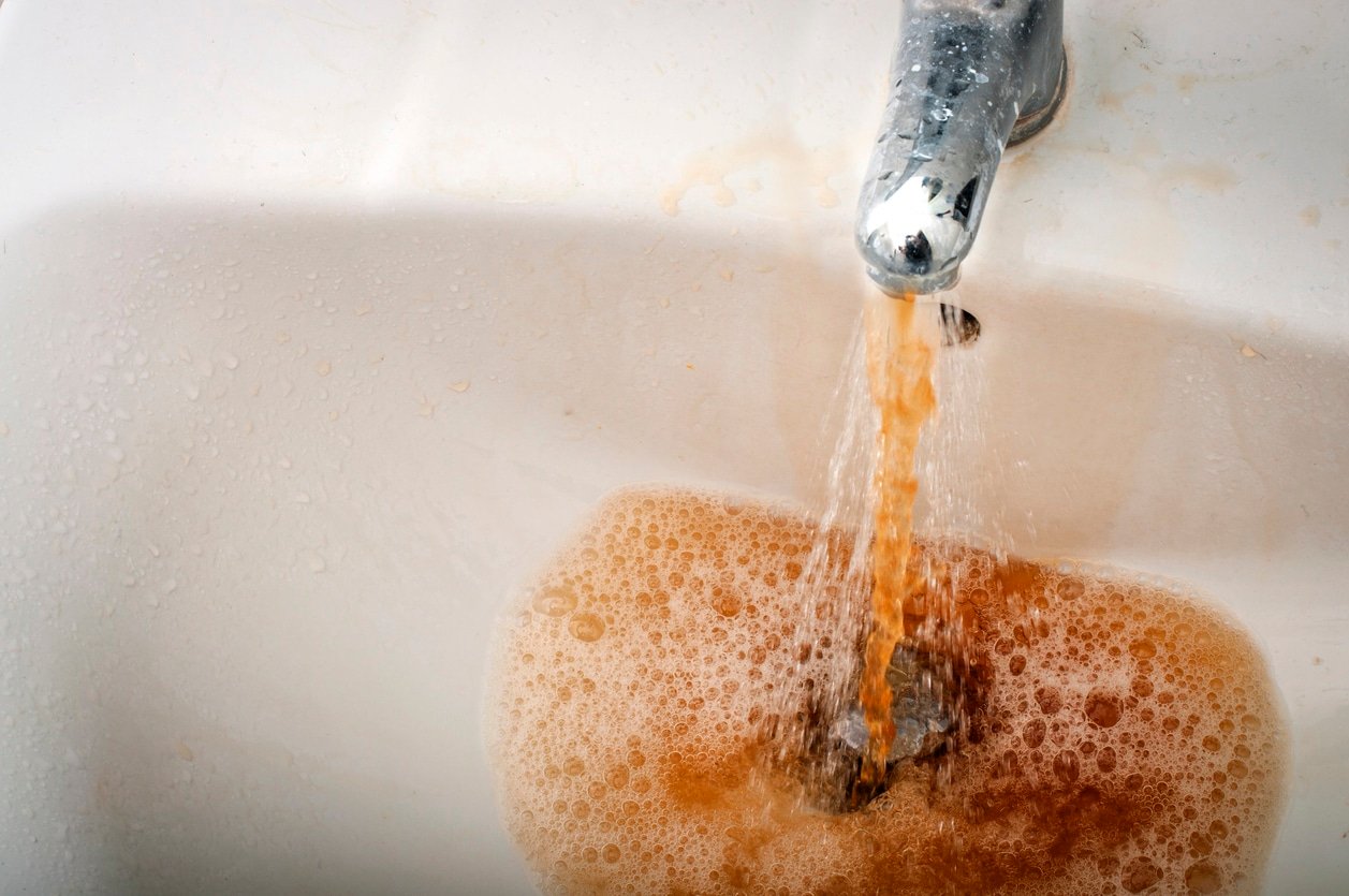 Hard water buildup
